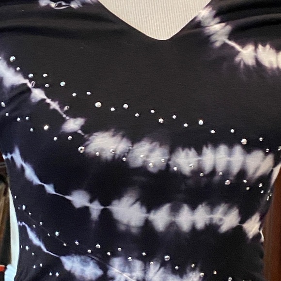 INC International Concepts B/W Tie-Dyed Very Long Maxi Dress - Picture 3 of 7